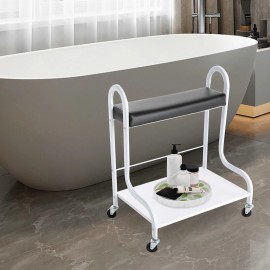 Unbranded 2 Layer Silver Beauty Salon Nail Or Foot Bath Spa Portable 4 Wheeled Trolleys