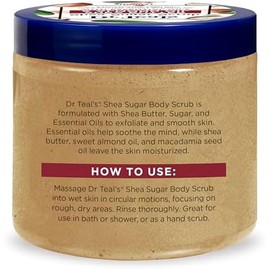 Dr Teals Scrub Exfoliante para la Piel con Manteca de Karité y Azúcar, 19 Onzas