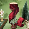 LaRibbons Burgundy Ribbon Wired Christmas Dupioni,2.5" x 10 Yards
