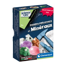 Clementoni - Science et Jeu - Pierres Précieuses et Minéraux - Géologie et Découverte - Accessoires de Laboratoire Pour des Expériences Scientifiques - À partir de 7 Ans - Français - 52833