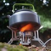 Camping Gas Stove Foldable Windproof Mini Camp Stove Cooker Electronic