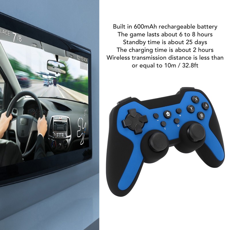 Wireless Bluetooth Controller Dual Motors LED Indicators Wake Up Function