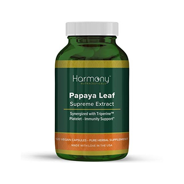 Harmony Nutraceuticals Papaya Leaf Supreme Extract Highest Potency Maximum Bioactivity