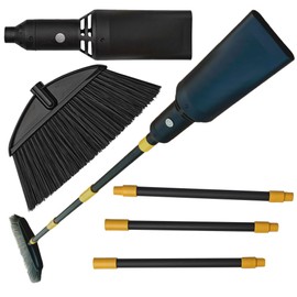 Outdoor Broom with Built-in Lightweight Rechargeable Cordless Mini Leaf Blower | Small Leaf Blower & Air Stick Blower Broom for Patio, Deck, Balcony, RV