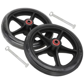 Housoutil Wheelchair Front Casters, 2PCS Replacement Wheelchair Front Wheels, 7 Inch Wear-Resistant Solid Tire