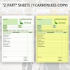 50 Sets Garden Service Invoice Receipt Book, 2-Part Carbonless Landscaping
