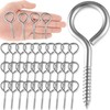 Otoolling 50 Pcs 304 Stainless Steel Screw Eye Hooks, Heavy