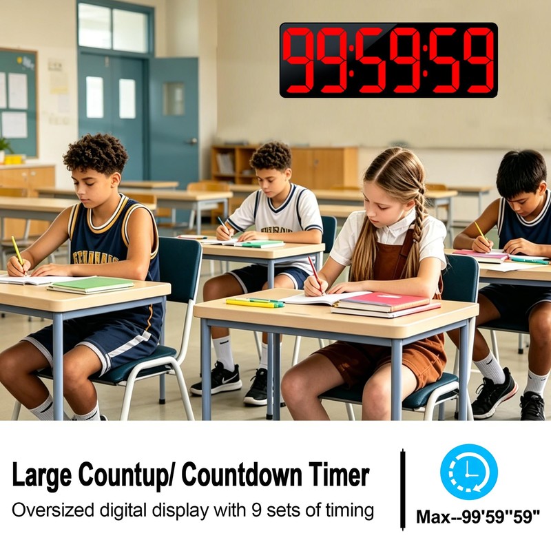 TXL 17.2" Bluetooth Digital Wall Clock with Seconds, Large Countdown