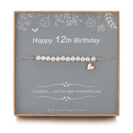TISSGIRL 12 Year Old Girl Gifts - Sweet Pearl Bracelet Gifts for 12 Year Olds Girls, Adjustable Pearl Bracelet, Presents for 12 Year Old Girls Ideas