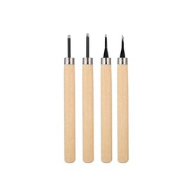 4Pcs Wood Carving Tool, Rubber Stamp Carving Knife Manual Sharpener for DIY Art Craft Carpentry Beginners Amateur (Number two)