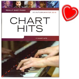 Really Easy Piano: Chart Hits Vol.3 - Autumn/Winter 2016-17 Current Pop Songs for Piano - Sheet Music with Colourful Heart-Shaped Sheet Music Clip