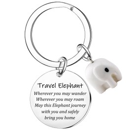 Nimteve Travel Elephant Keychain Good Luck Present for Women Men Elephant Jewelry Gifts for Women Friends Birthday Christmas Thanksgiving Gifts