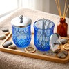 2 Pack Glass Qtip Holder Dispenser Set, Round Bathroom Apothecary