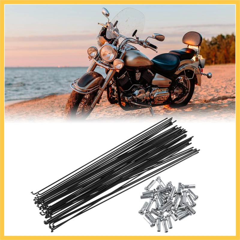 BULLSPANN 36pcs Steel Spokes for Bicycle Bike Spokes 14G 282mm