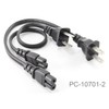 CablesOnline 2-Pack 1ft 2-Prong Figure-8 Replacement Non-Polarized Power Cord Cable
