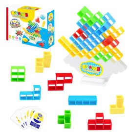 Newpop Pack of 32 Tetris Tower, Team Tower Game for Children and Adults, Team Tower Game, Skill Game for Girls, Stacking Games for Boys, Tower Stacking Game, Balance Toy