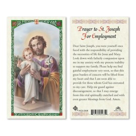 Prayer to Saint Joseph for Employment Laminated prayer Card