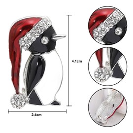 JNAWA Penguin Brooch Rhinestone Fashion Cute Penguin Lapel Pin Bags Cloth Pin Brooches Jewelry Decoration for Penguin Lover Gift