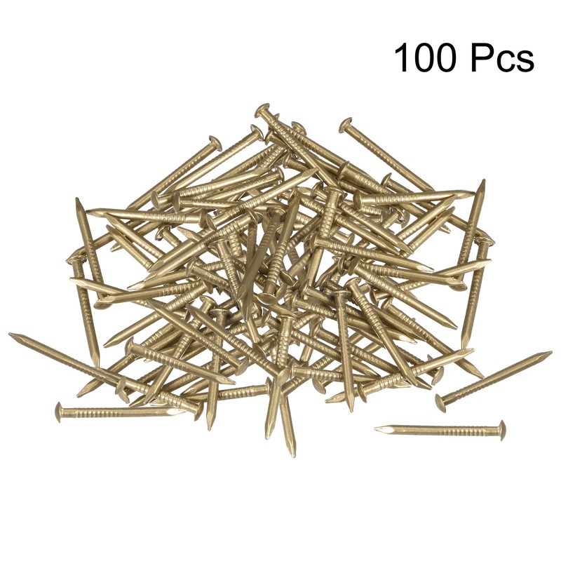 sourcing map Small Tiny Brass Nails 1.2x15mm for DIY Decorative