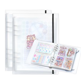 2pcs A5 Sticker Collecting Album,Sticker Organization Storage Book Binder for Planner Stickers Organizers Collector Recipe Cards (3 different sized pockets)