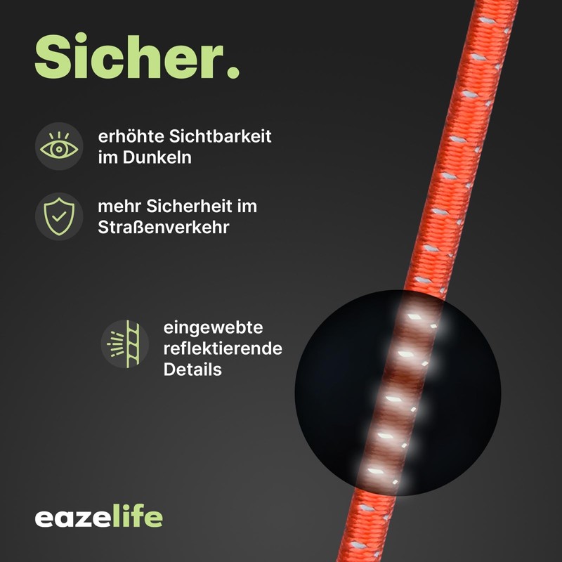 Set of 4 Tension Ropes for Attaching Warning Boards, Rubber