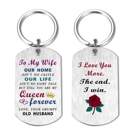EE&YU Wife Keychain Gifts - My Wife Birthday Wedding Keychain, I Love Wife Gifts from Husband, Wife Gifts for Women, Heartfelt Wife Anniversary Mothers Day Present