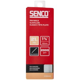 SENCO ZX18EAAR 1-5/8" 21 Gauge Pin Nails, Galvanized Finish 2,000 Count Pack