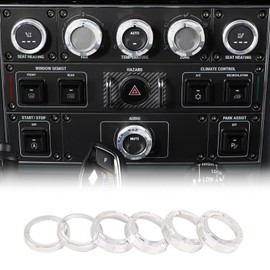 Tumukiw 6PCS Center Console Knob Trim Ring AC Sound Volume Knob Trim Cover Compatible with INEOS Grenadier 2020-2024 Switch Volume Control Trim Ring Aluminum Alloy (with Heated Seats Knob, Silver)