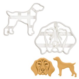 Set of 2 German Shorthaired Pointer Cookie Cutters (Designs: Face & Silhouette), 2 Pieces - Bakerlogy