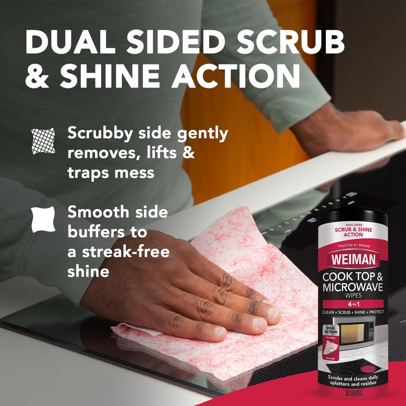 Weiman Glass Cooktop and Microwave Wipes - 2 Pack -