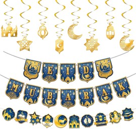 Eid Mubarak Dekoration - Ramadan Deko Set mit Ramadan Girlande und Umrah Mubarak Deko für Unvergessliche Ramadan Mubarak Festlichkeiten