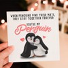 Penguin Anniversary Card / Cute Romantic Valentine Card for Husband