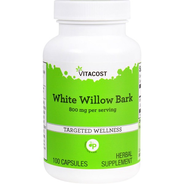 Vitacost White Willow Bark - 800 mg per Serving - 100 Capsules