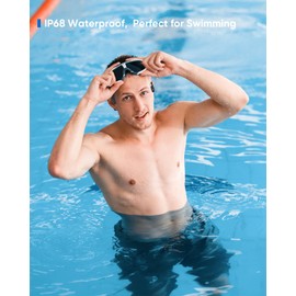Bone Conduction Swimming Headphones, IP68 Open Ear Waterproof Headphones, Liquid Silicone Material, Suitable for Swimming, Running and Cycling
