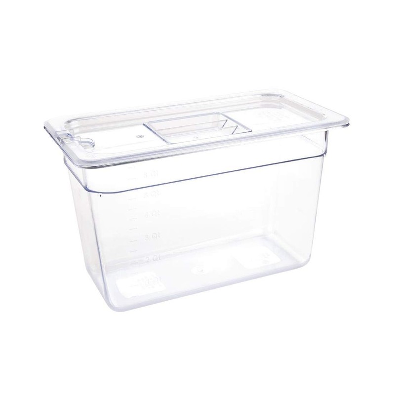 Vogue Polycarbonate 1/3 Gastronorm Container 200 mm Deep, Clear, Capacity: