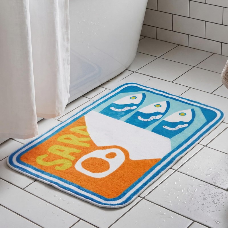 Tinideya Sardine Can Bath Mat 20 x 30 Inch Dot