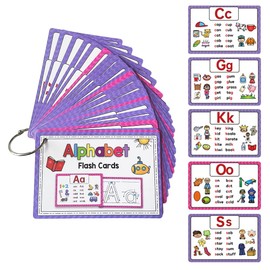 Lachilly Alphabet Flashcards with Stroke Order, Letter-Picture Word-Picture Recognition, Preshcool Learning, ESL Teaching Materials, Autism Learning Materials, Vocabulary Building