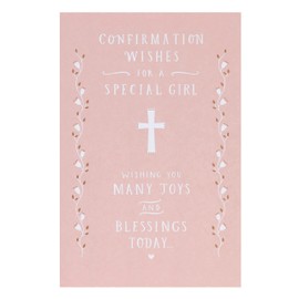 UK Greetings Confirmation Card For Girl With Envelope - Pink Design
