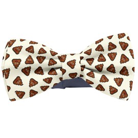 KAWAMOUSE Adjustable Pre-tied bow tie for Men (Happy Poop Icon Pattern) Elegant Cute Bowties for Dogs Cats Pets