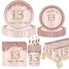13th Birthday Party Supplies-13th Birthday Party Tableware Complete Pack Rose