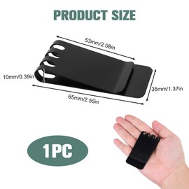 Money Clip Spring Stainless Steel Minimalist Cash Clip for Men and Women, Lightweight Compact Front Pocket Wallet for Travel, Business, Everyday Use (2.56" x 1.38" Black)