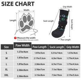 PUPTECK Anti Slip Dogs Shoes for Hot/Cold Pavement, Senior Booties, Rubber Boots & Paw Protectors for Small Medium Large Size Dogs to Prevent Licking, Grippy Socks for Hardwood Floors, Paw, L