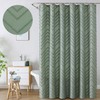 Chyhomenyc Chevron Extra Long Sage Green Boho Shower Curtain 72x84