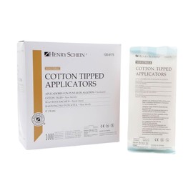 Cotton Tipped Applicator (100-9175), 6-Inch, Non-Sterile Swabsticks for Wound Care & Dressing. Single-Use, Wooden Handle with Cotton Tip. 100 / Box