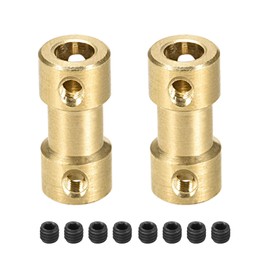 Rebower Rigid Coupling Copper Shaft Coupling Plug Motor Accessories [for 3D Printers and Model Boats]-5 mm to 5 mm Bore L20 x D9/Gold/2 Pack