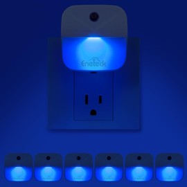 Eneteck LED Night Lights Plug into Wall,Soft Night Light with Dust to Dawn Sensor,Nightlight for Travel,Kitchen,Adults, Bathroom,Bedroom,Stairs,Nursery,Hallway,6 Packs,Blue Light
