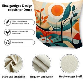 Cirzone Outdoor Cushion Covers, Pack of 2, 45 x 45 cm, Decorative Outdoor Cushions, Waterproof Abstract Painting "Sunrise" Cushion Covers Will Be Used for Sofa Cushion Garden Outdoor