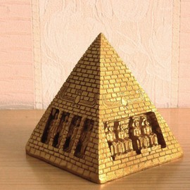 Kocris Casa Pyramid Pharaoh Aquarium Fish Tank Decorations Statues Figurine Sculpture Ancient Egypt Reptile Turtle Lizard Spider Tanks Terrarium Egyptian Décor Ornament Pet (Gold Pyramid)