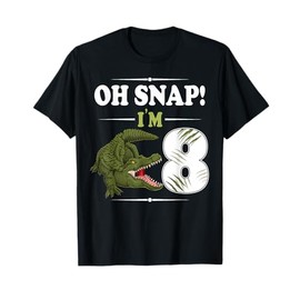 8 Year Old Crocodile Reptile 8th Birthday Party Alligator T-Shirt