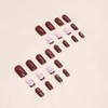 24Pcs Christmas French Tip Press on Nails Short Square Fake